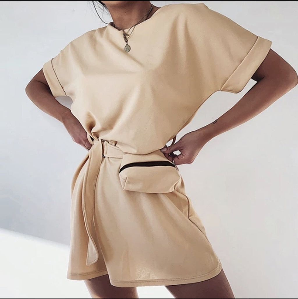 Apricot Dress with Fanny Pack - DezireCo